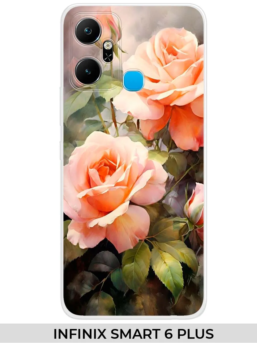 Infinix / Чехол на SMART 6+ (для смарт 6 плюс) розами