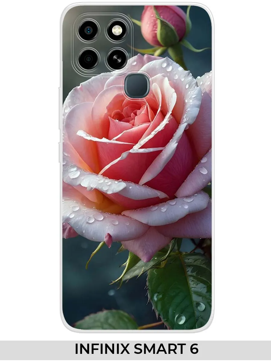 Infinix / Чехол на SMART 6 (для Инфиникс смарт 6) розами