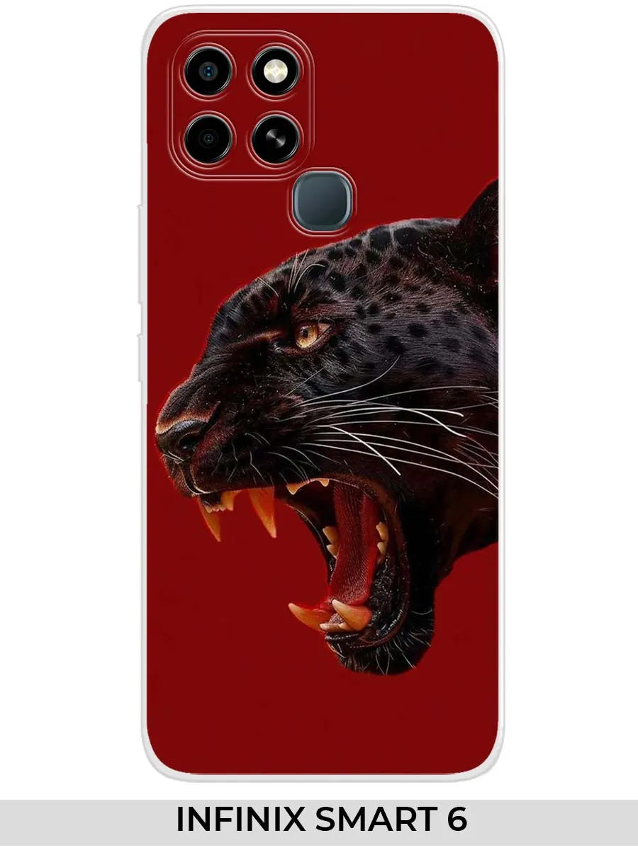 Infinix / Чехол на SMART 6 (для Инфиникс смарт 6) пантерой
