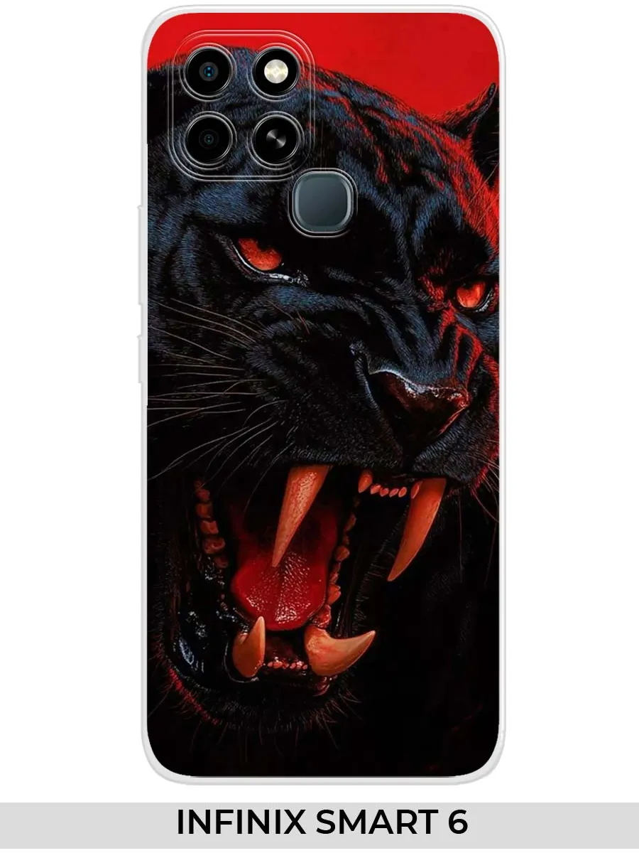 Infinix / Чехол на SMART 6 (для Инфиникс смарт 6) пантерой
