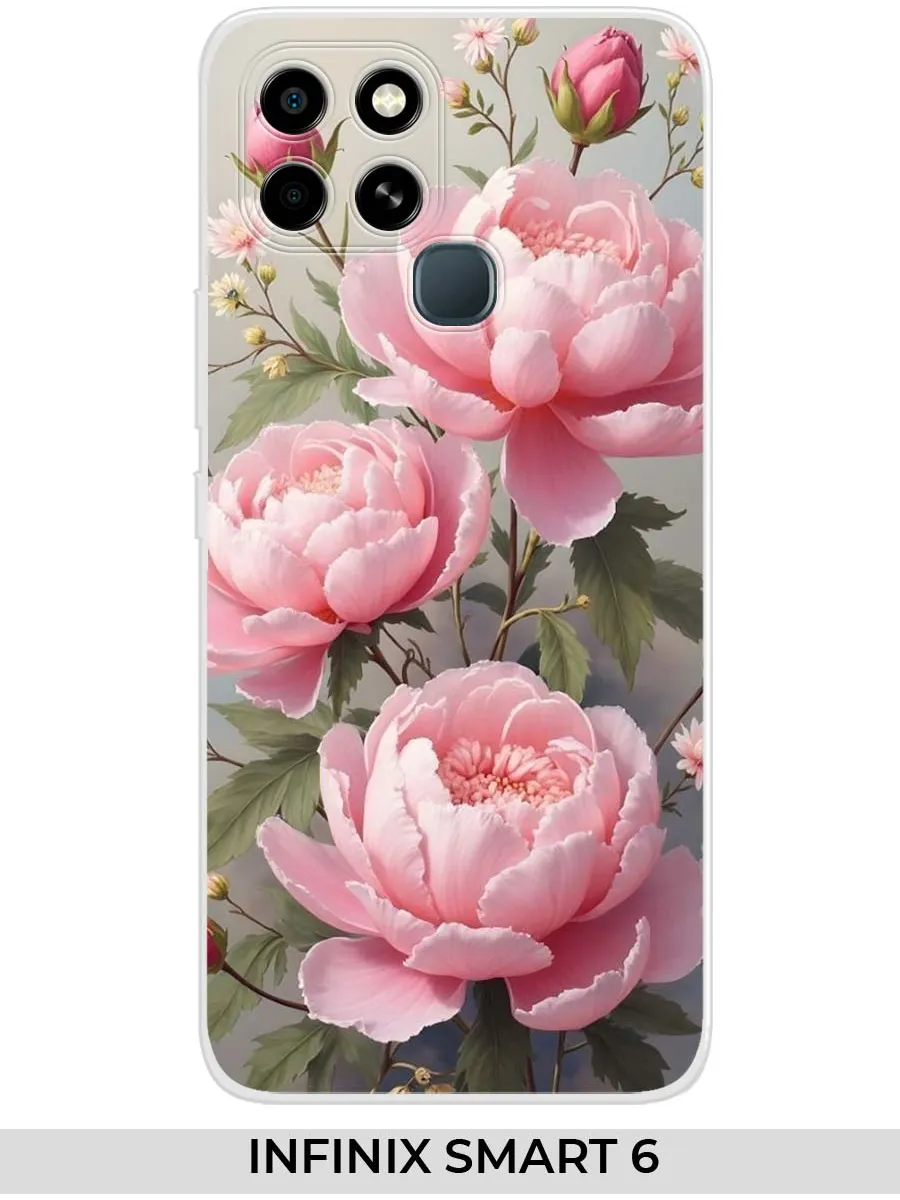 Infinix / Чехол на SMART 6 (для Инфиникс смарт 6) розами