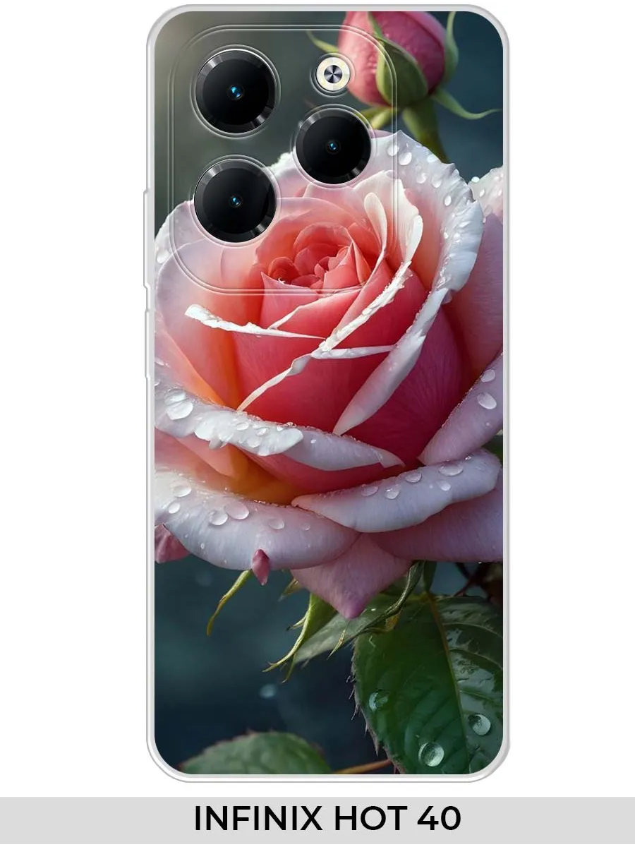 Infinix / Чехол на Hot 40 (для Инфиникс Хот 40) розами
