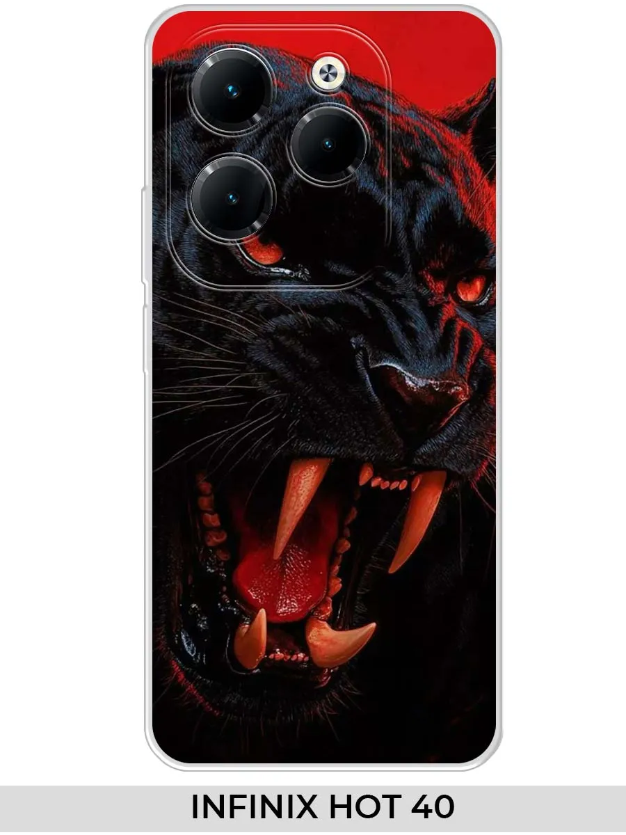 Infinix / Чехол на Hot 40 (для Инфиникс Хот 40) пантерой