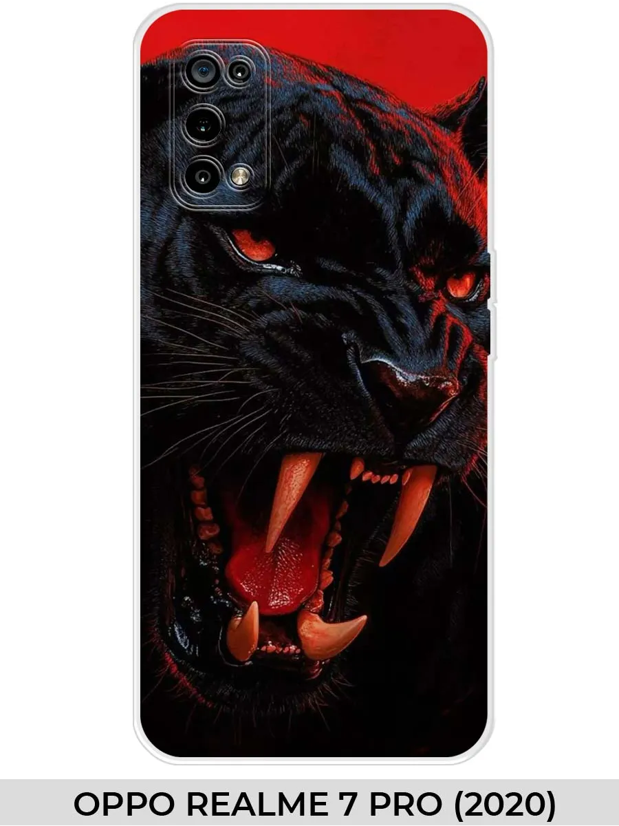 Realme / Чехол на Oppo 7 Pro (для Оппо Реалми 7 про) пантерой