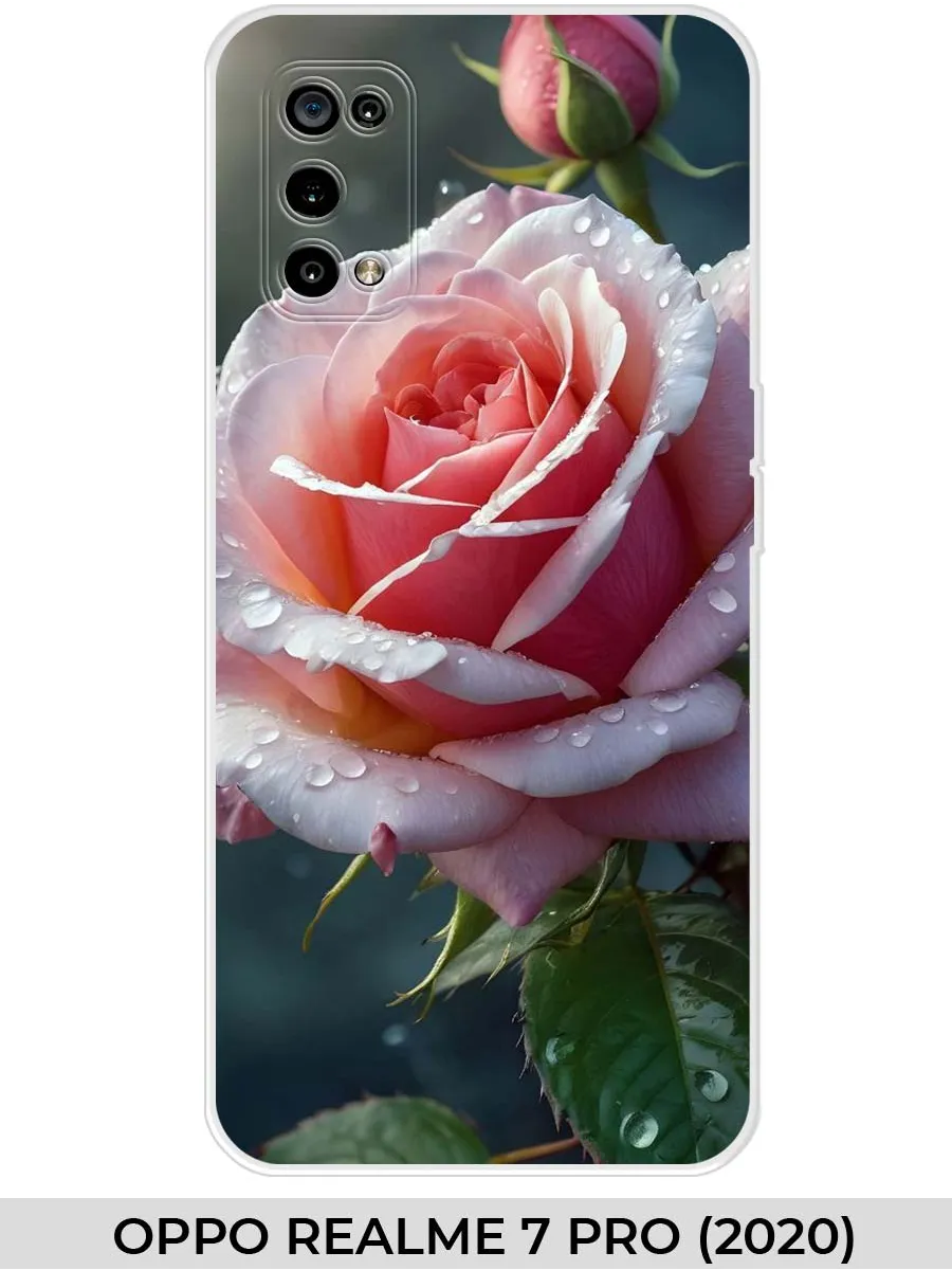 Realme / Чехол на Oppo 7 Pro (для Оппо Реалми 7 про) розами