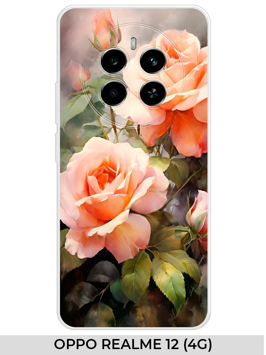 Realme / Чехол на OPPO 12 (4G) 12 Plus розами