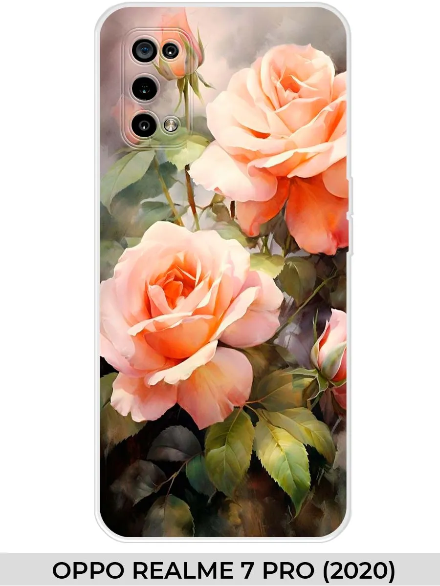 Realme / Чехол на Oppo 7 Pro (для Оппо Реалми 7 про) розами