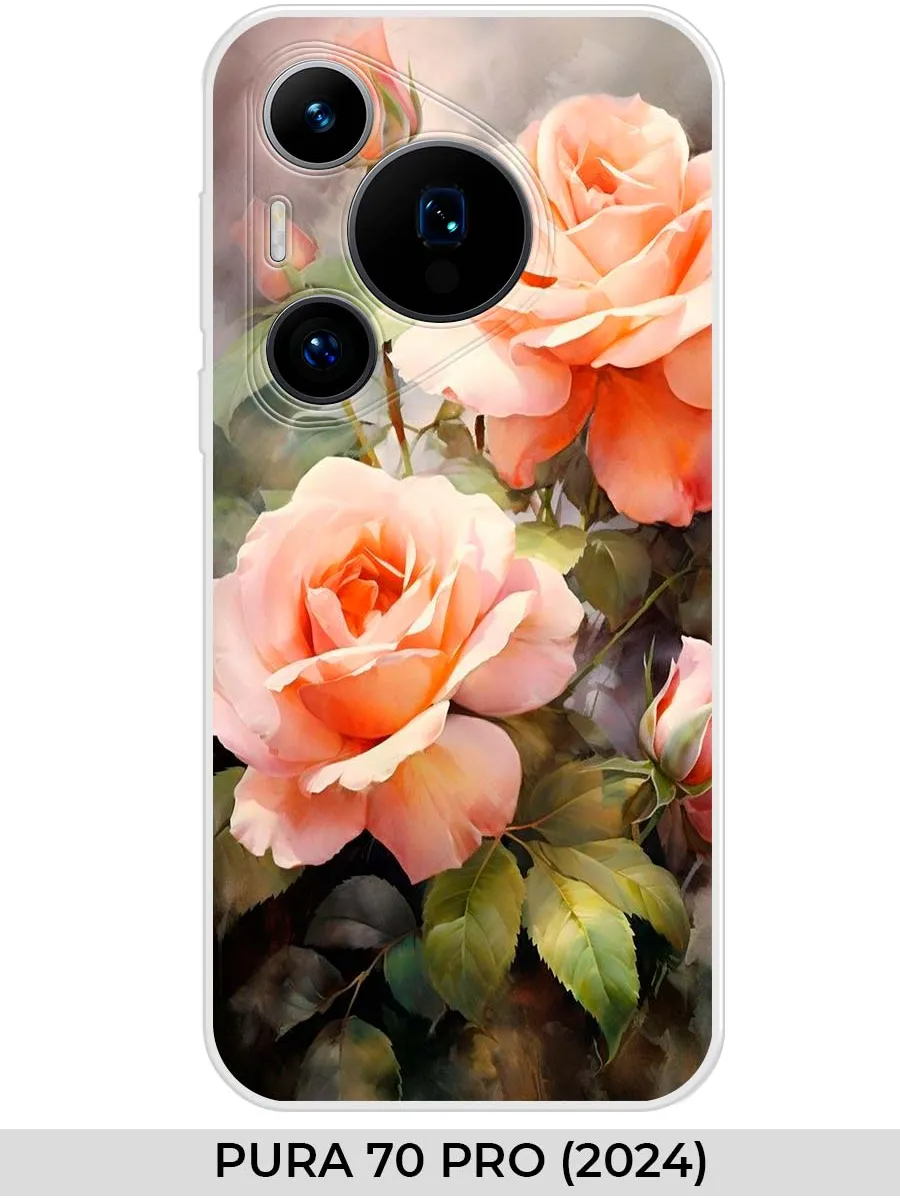 Huawei / Чехол на PURA 70 PRO (2024) розами