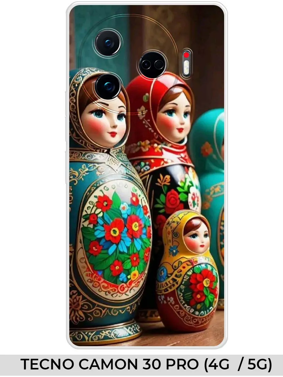 TECNO / Чехол на Camon 30 PRO (4G 5G) 2024 с матрешкой