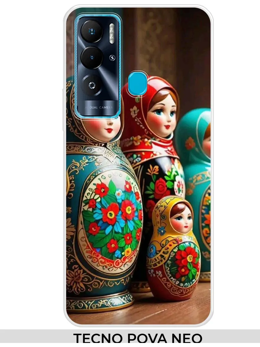 TECNO / Чехол на POVA NEO (для Техно Пова нео) с матрешкой
