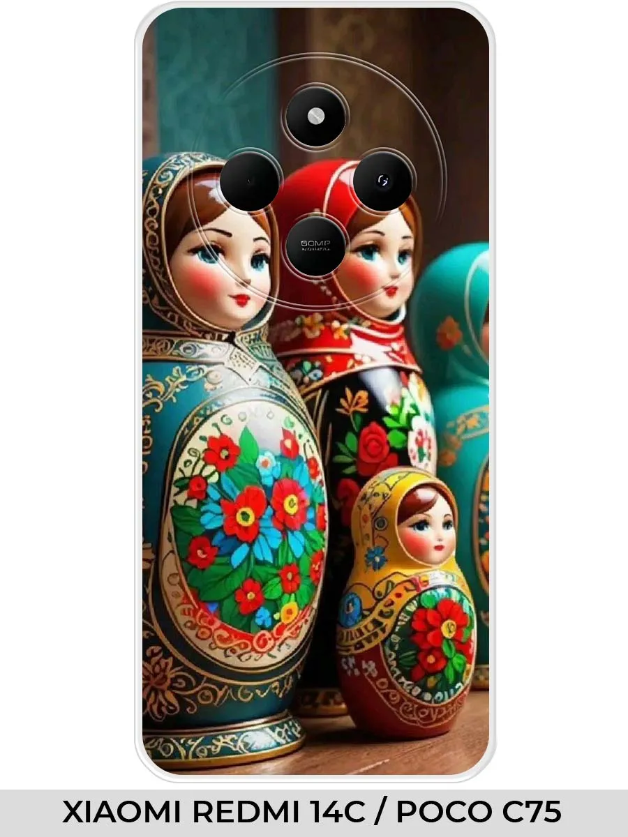 Xiaomi / Чехол на Redmi 14C Poco C75 4G (2024) с матрешкой