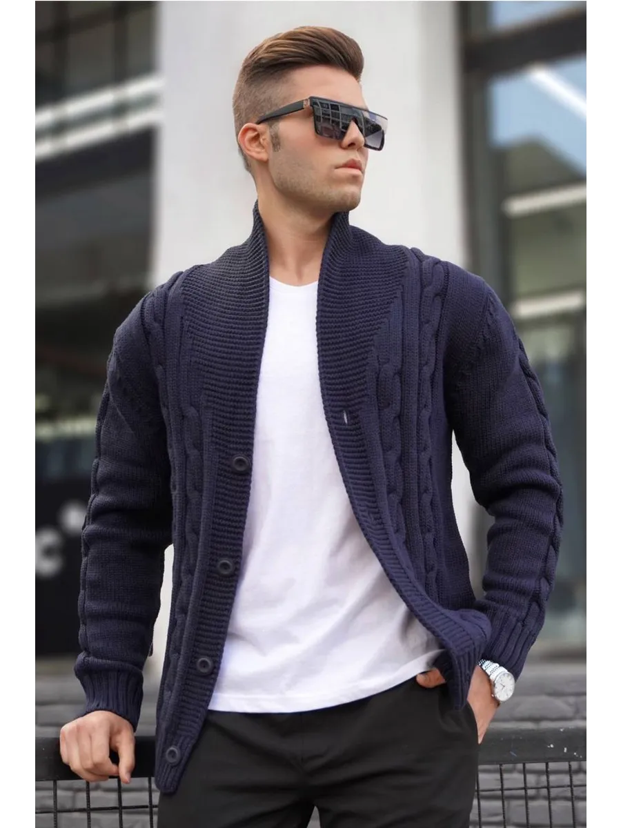 LION FASHION / Кардиган мужской вязаный на пуговицах