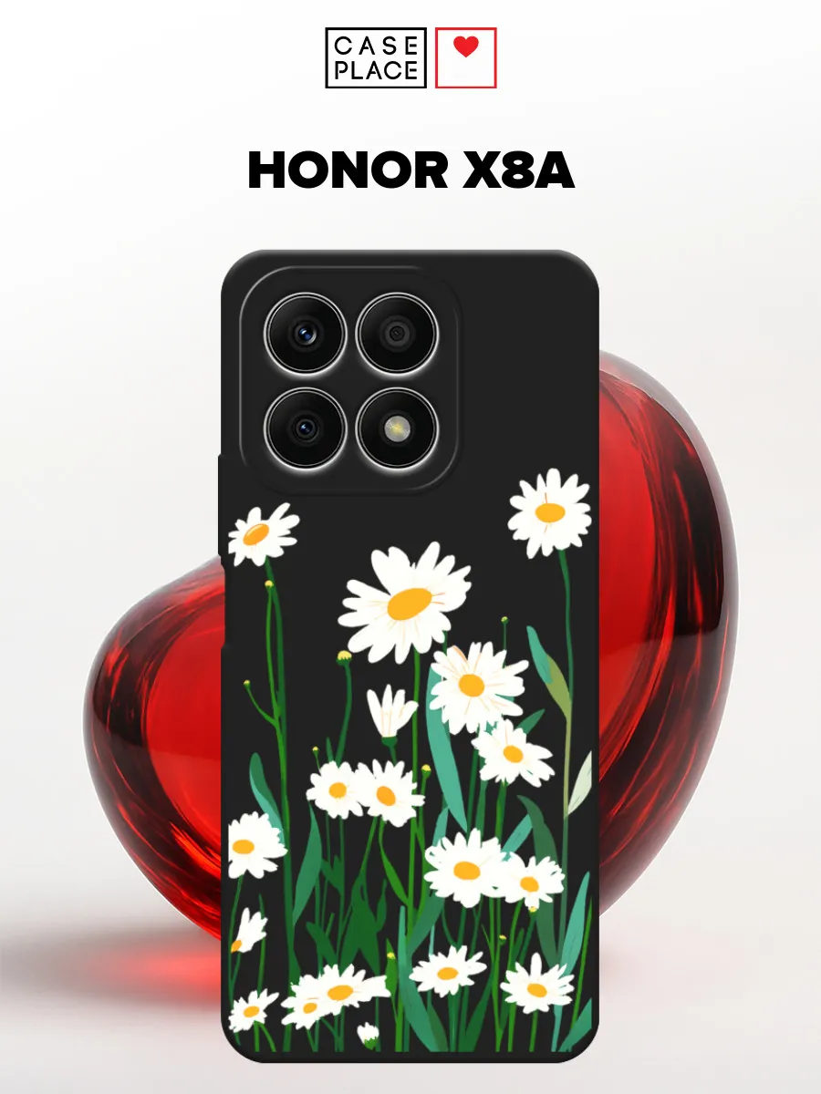Huawei / Матовый чехол на Honor X8A с ромашками