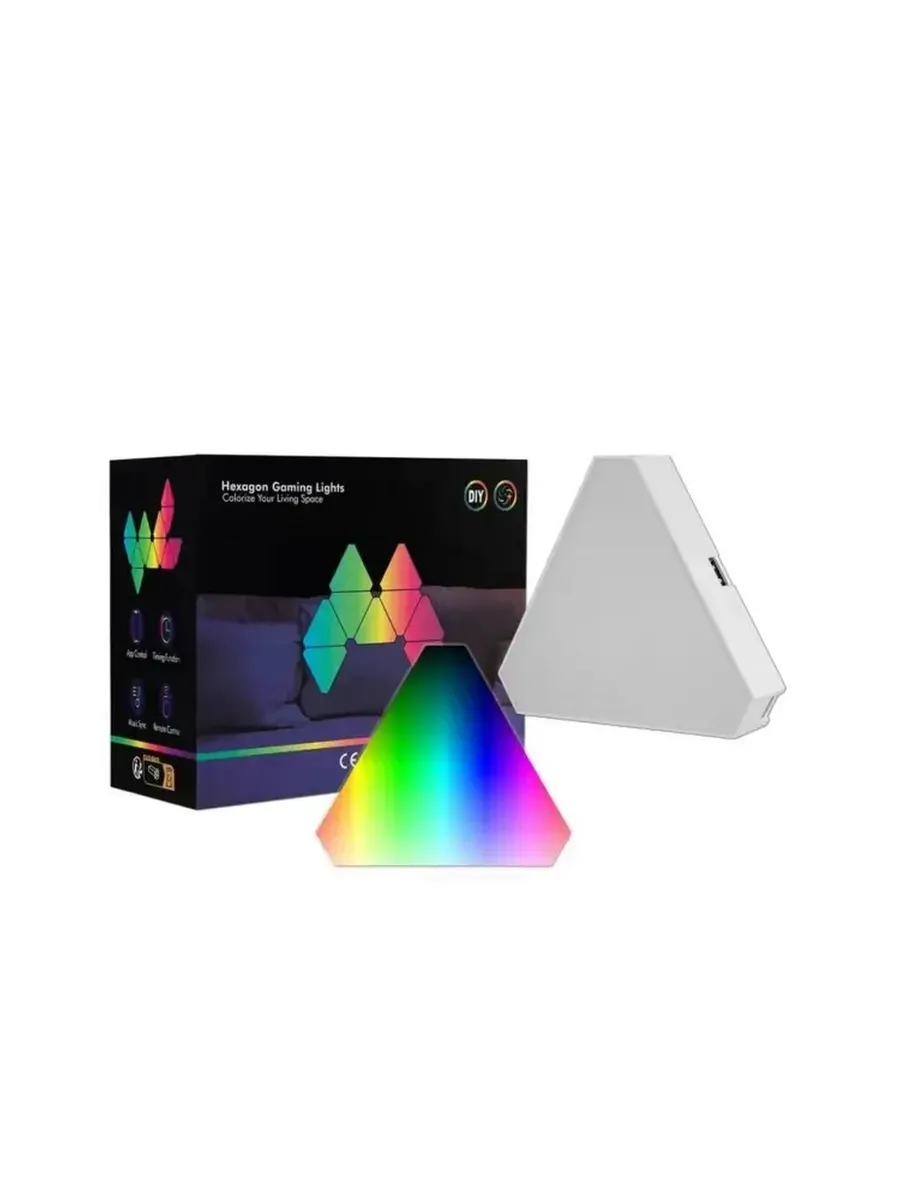 Треугольный RGB светильник для интерьера