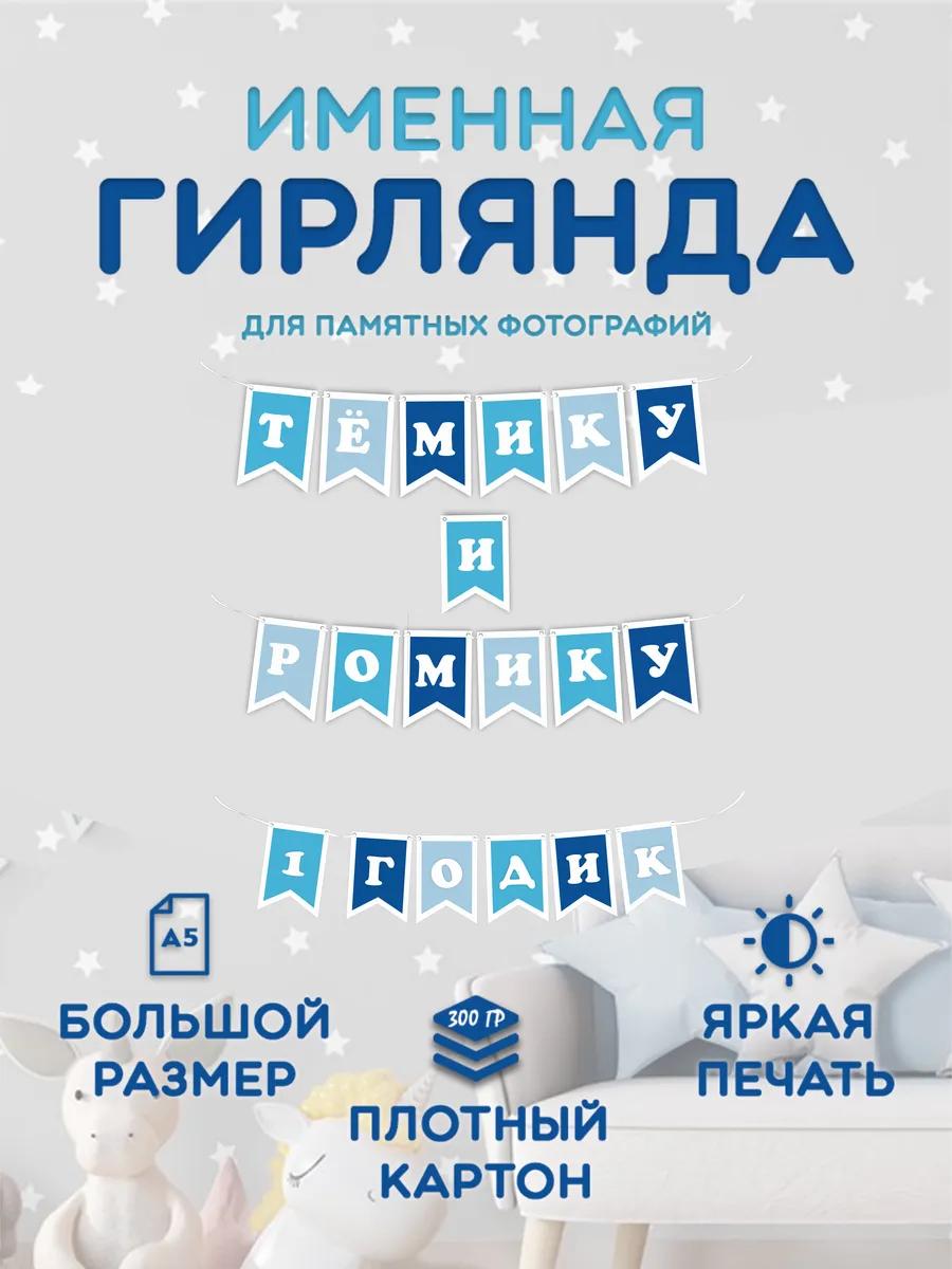 ВЫШЕ КРЫШ / Гирлянда с днем рождения 1 год