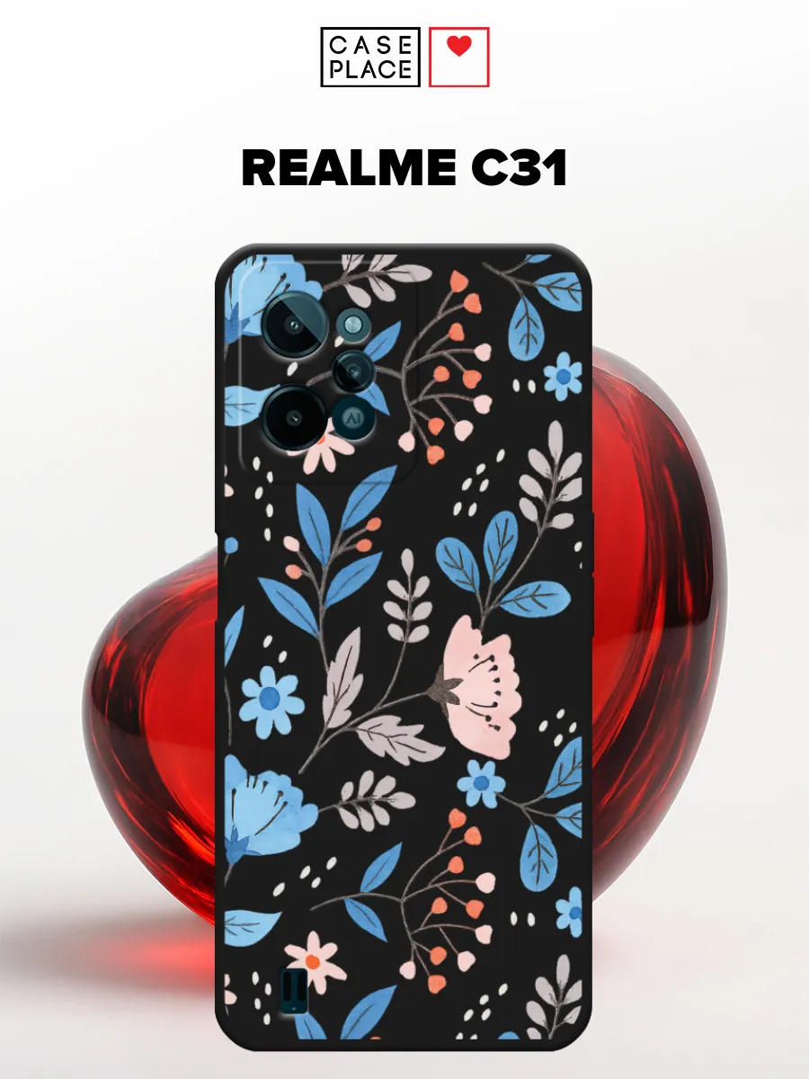Realme / Матовый чехол на C31 с цветочками