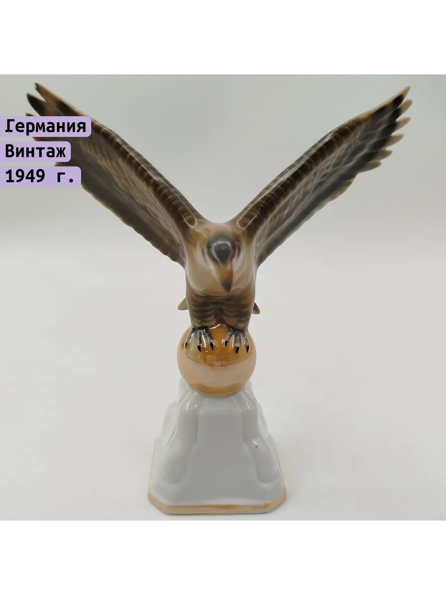 Однажды / Статуэтка "Орел на шаре", фарфор, роспись, Unterweissbach