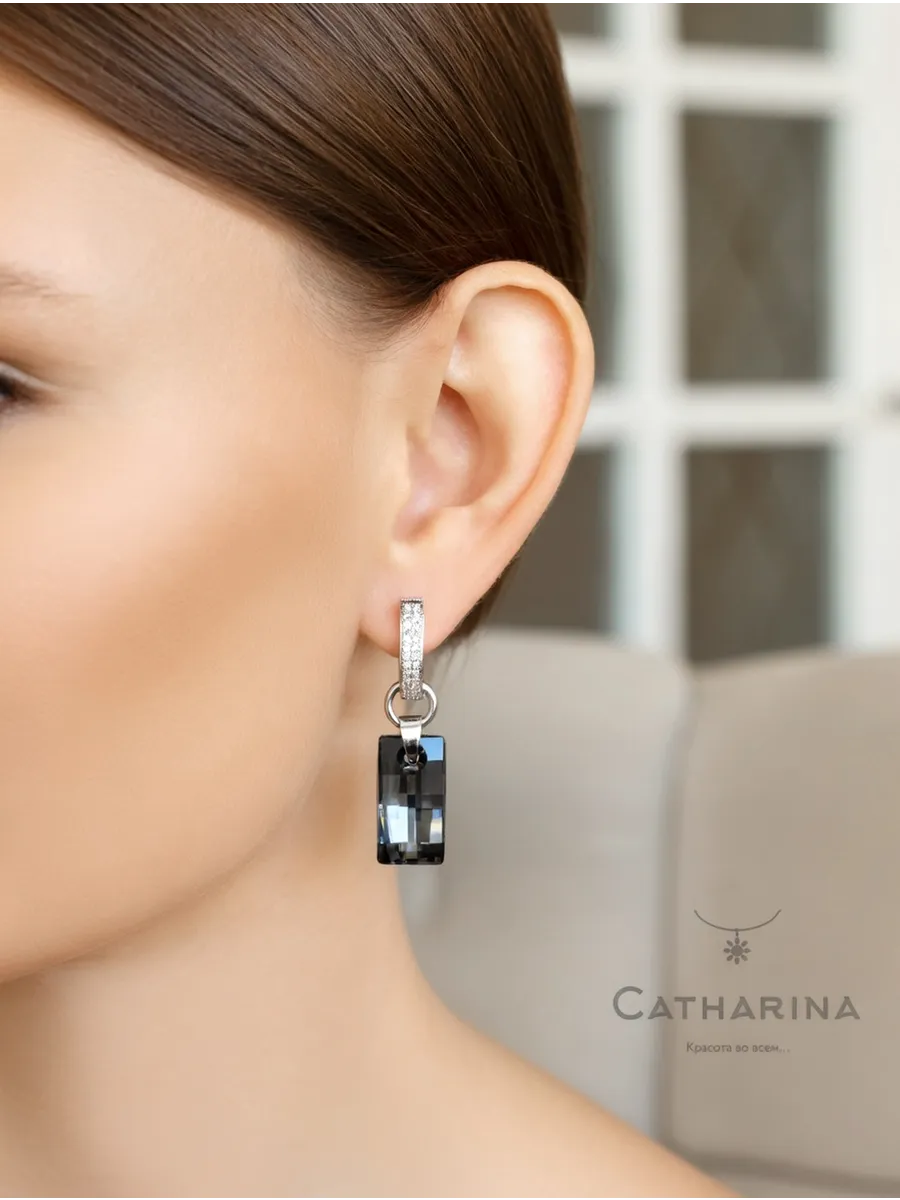 Catharina / Серьги бижутерия кристаллы Swarovski