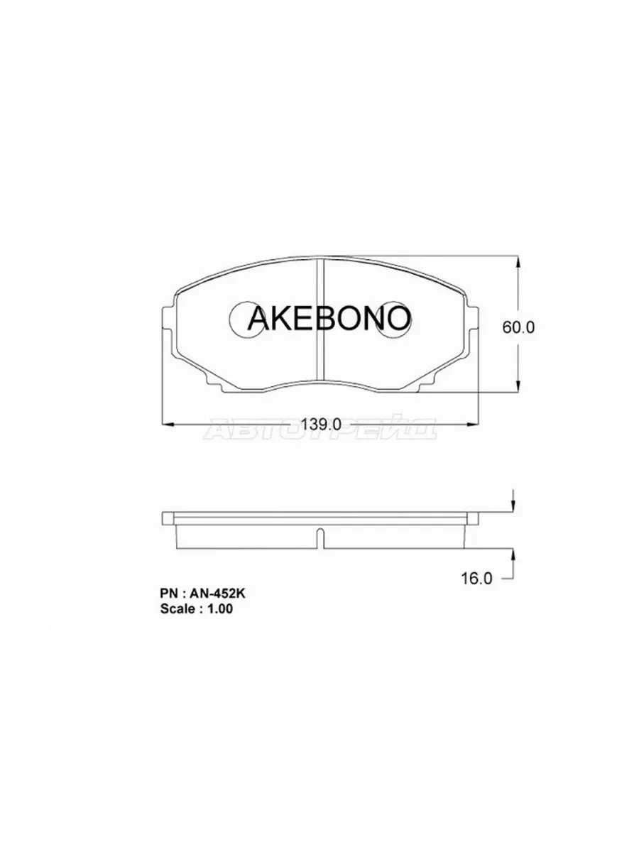 AKEBONO / Колодки тормозные спереди Мицубиси Л200 5 поколение В 2015–2