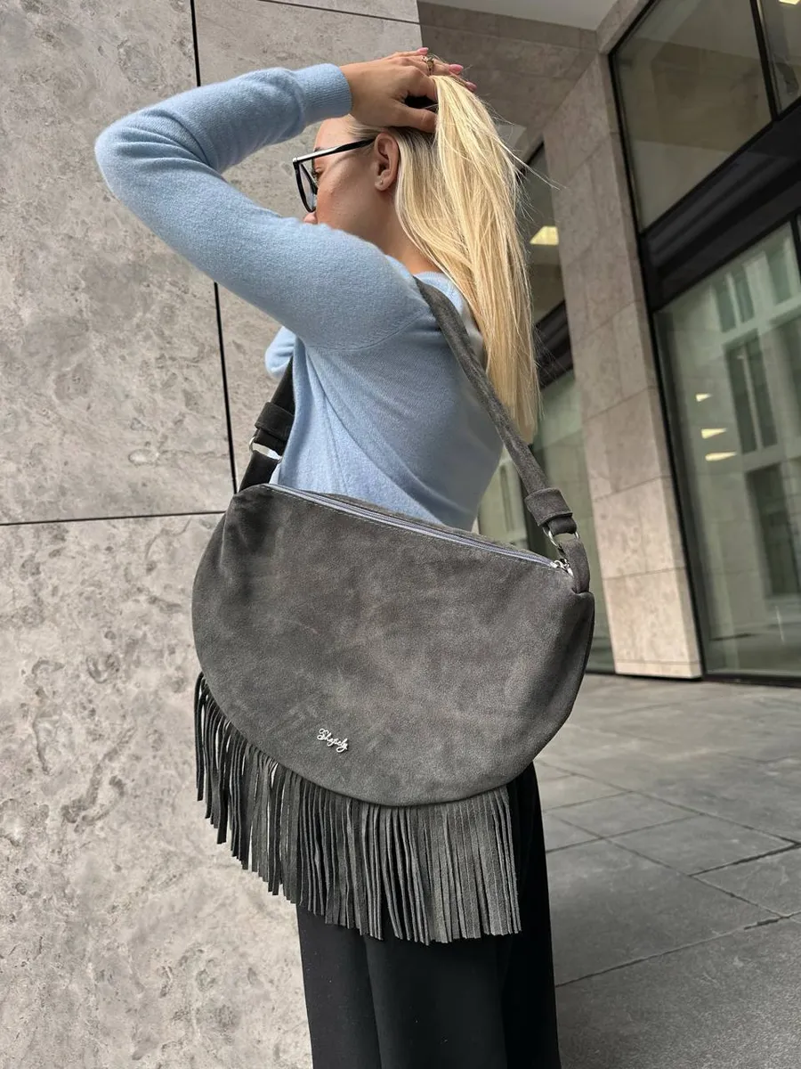 Shapely bags / Сумка седло на плечо натуральная замша