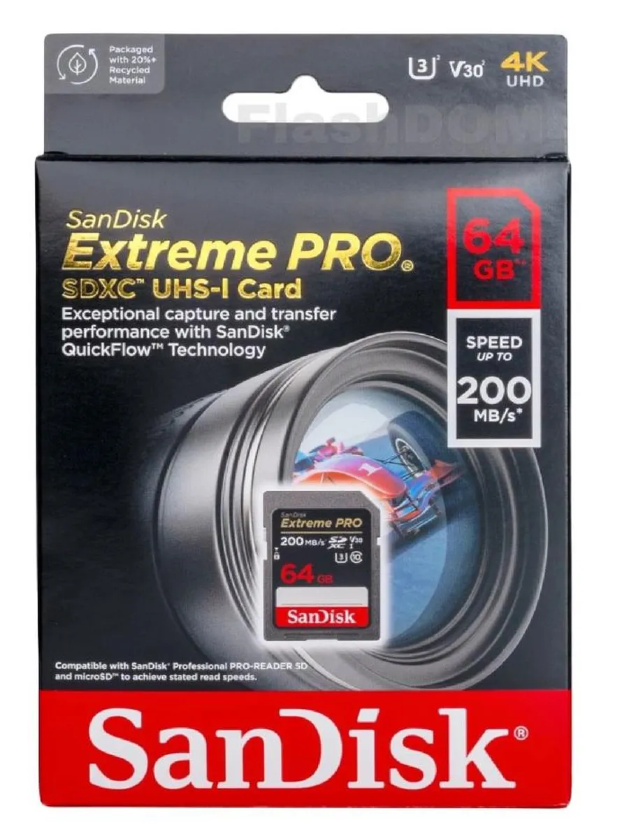 Карта памяти SanDisk Extreme PRO SDXC 64 ГБ Class 10 UHS-I