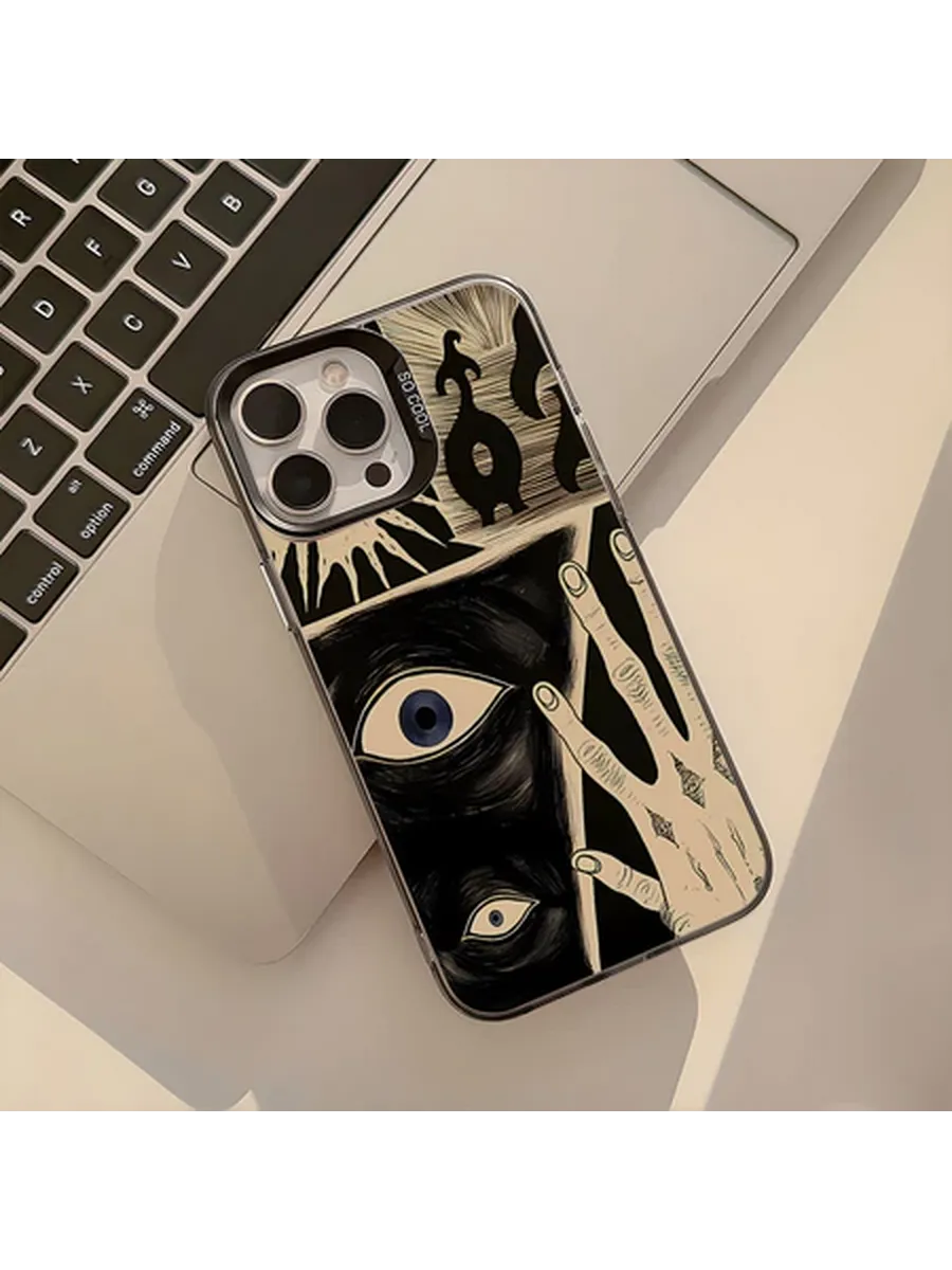 Чехол на iPhone 15 PRO MAX чёрный скандированный