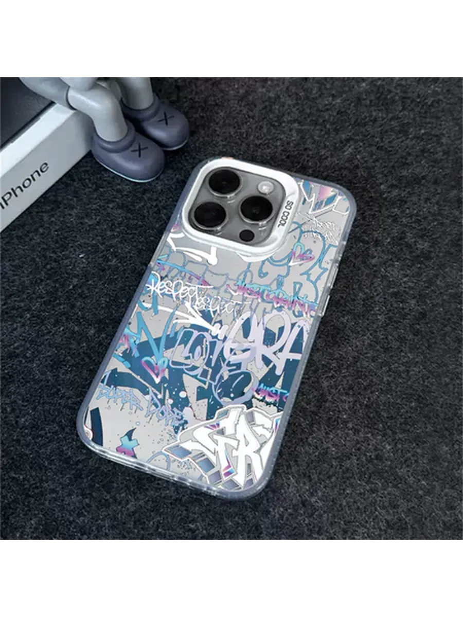 Чехол на iPhone 15 PRO MAX чёрный граффити