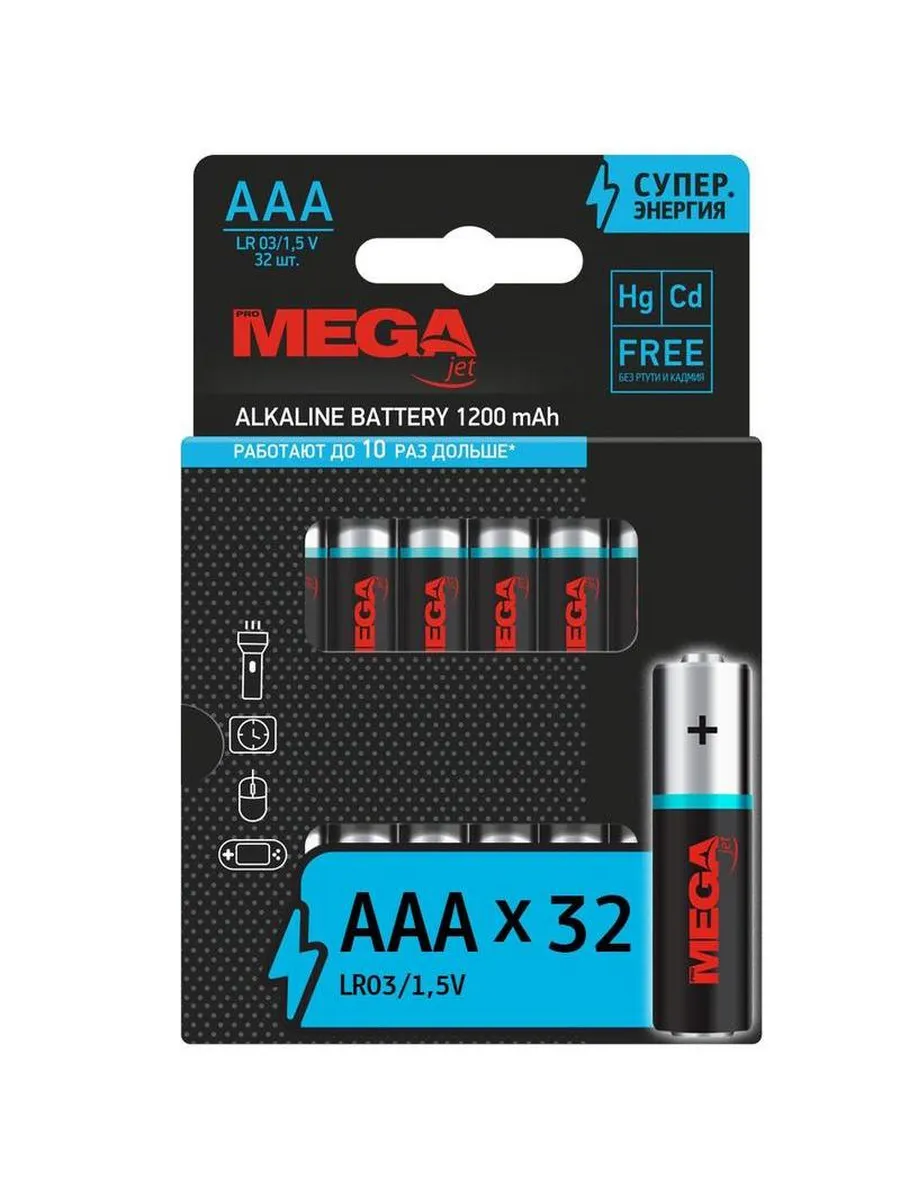 ProMega / Набор 2 штук Батарейки AAA LR03, 32 шт