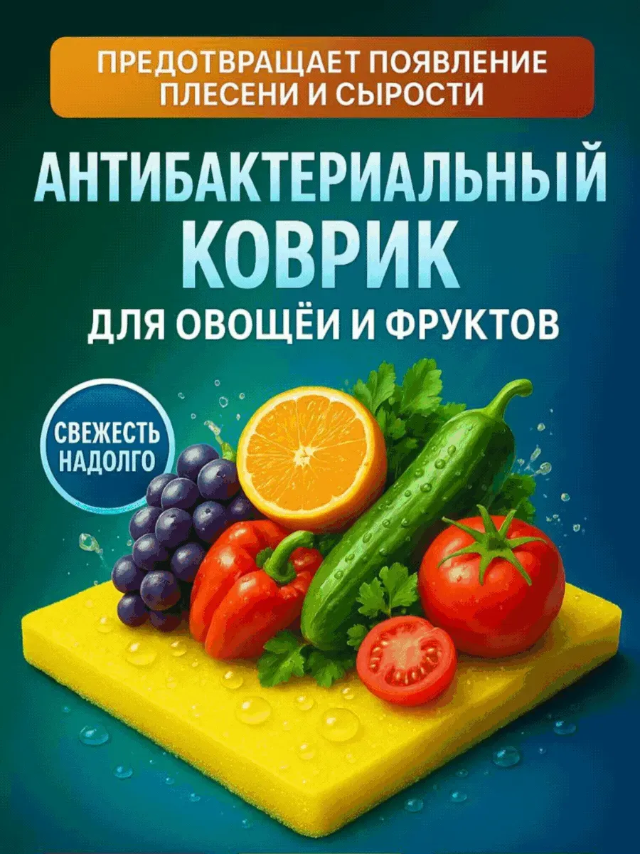 АЭА94 / Антибактериальный коврик для овощей и фруктов в холодильник