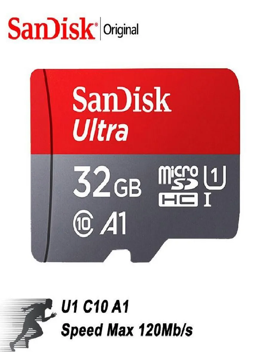 SanDisk 32 ГБ Карта памяти microSD, miniSD Ultra UHS-I U1, -