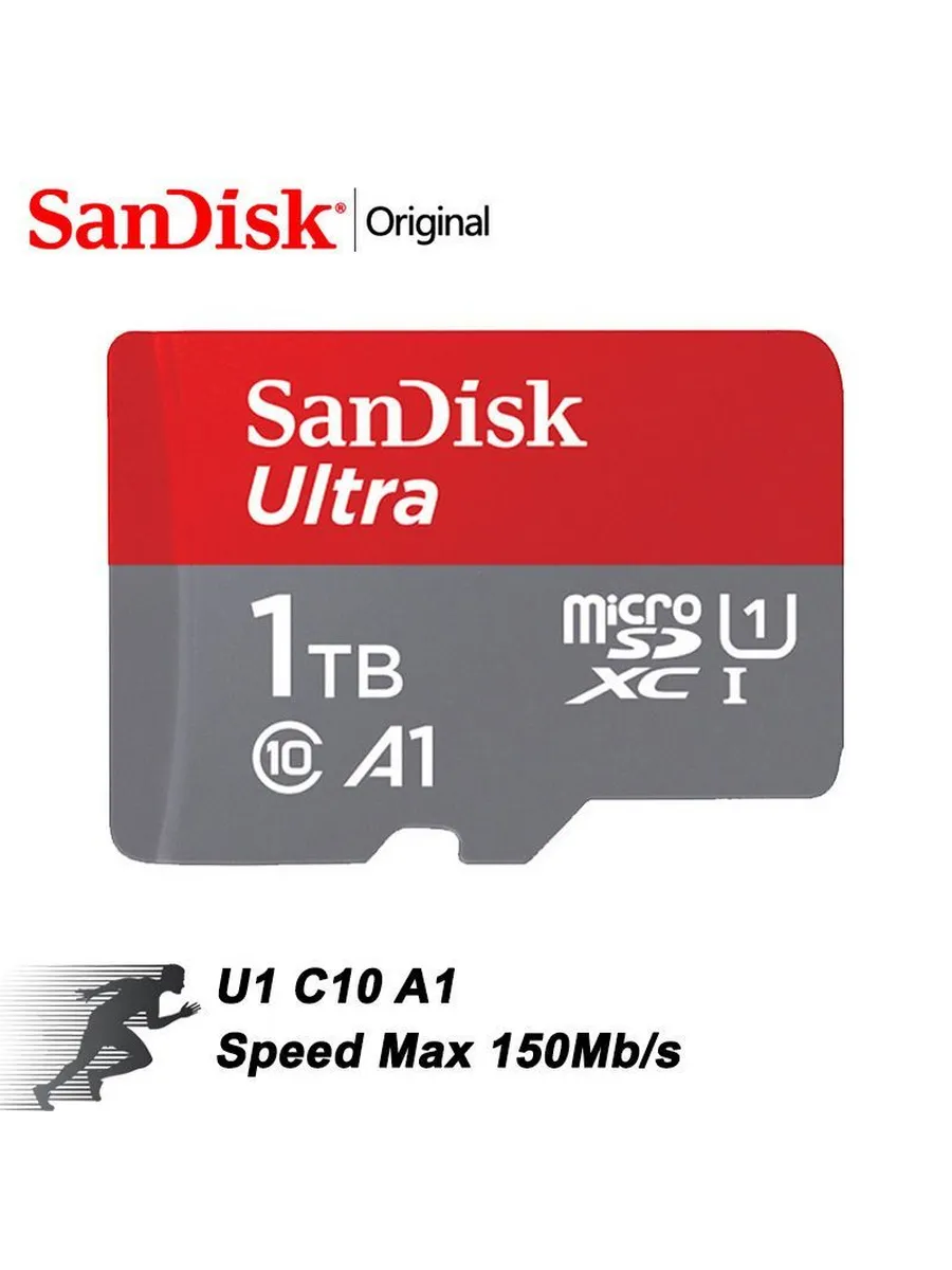 SanDisk 1 ТБ Карта памяти microSD, miniSD Ultra UHS-I U1, -