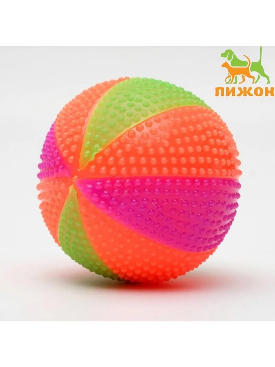 Мячик светящийся для собак «Цирковой», TPR, 6.5 см, микс цве