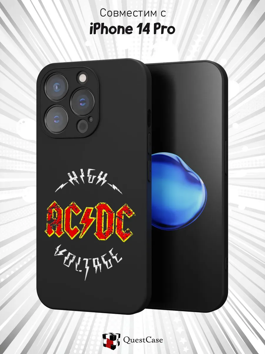 QuestCase / Чехол на Apple iPhone 14 Pro с принтом AC DC
