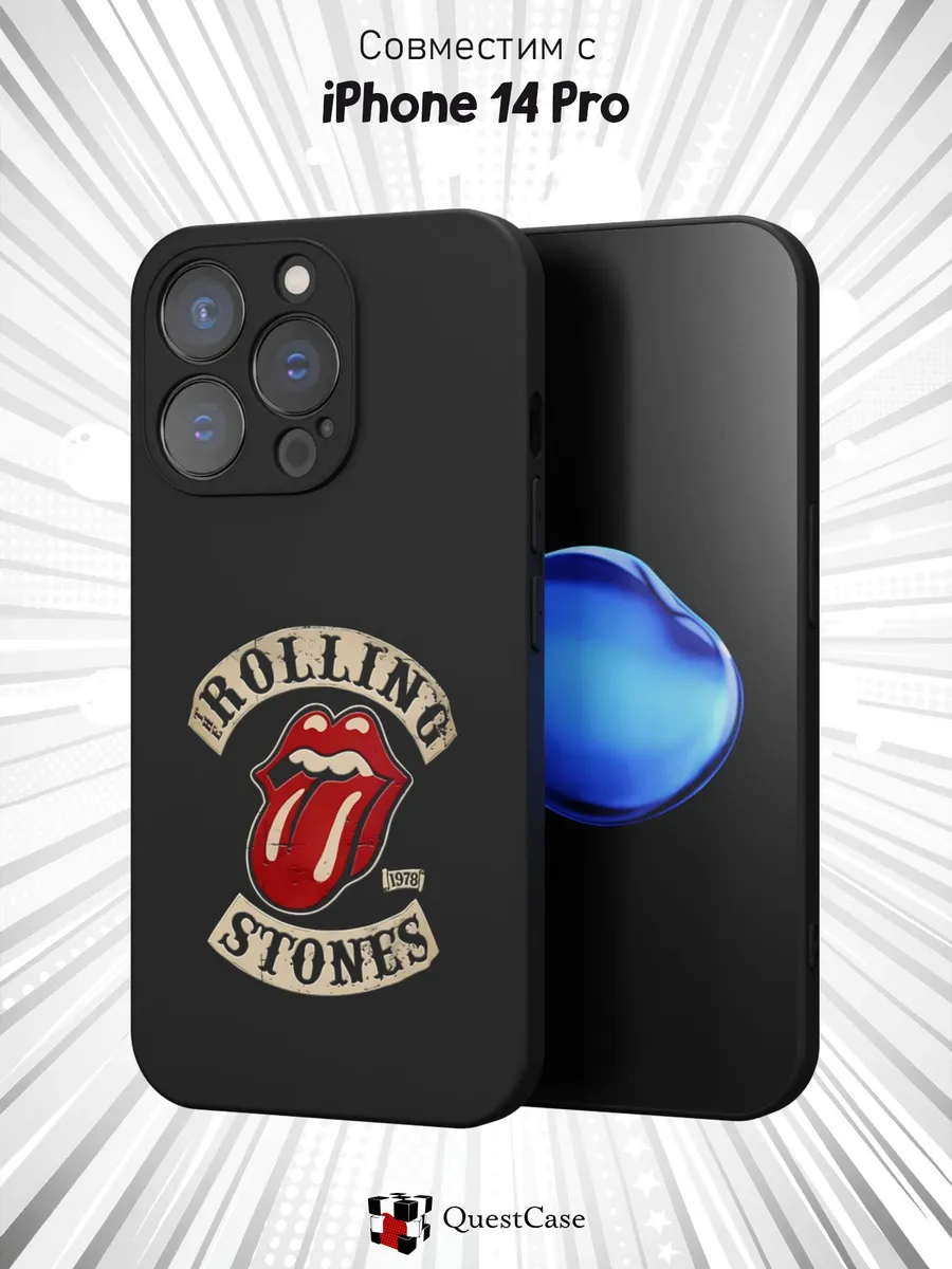 QuestCase / Чехол на Apple iPhone 14 Pro с принтом Rolling Stones