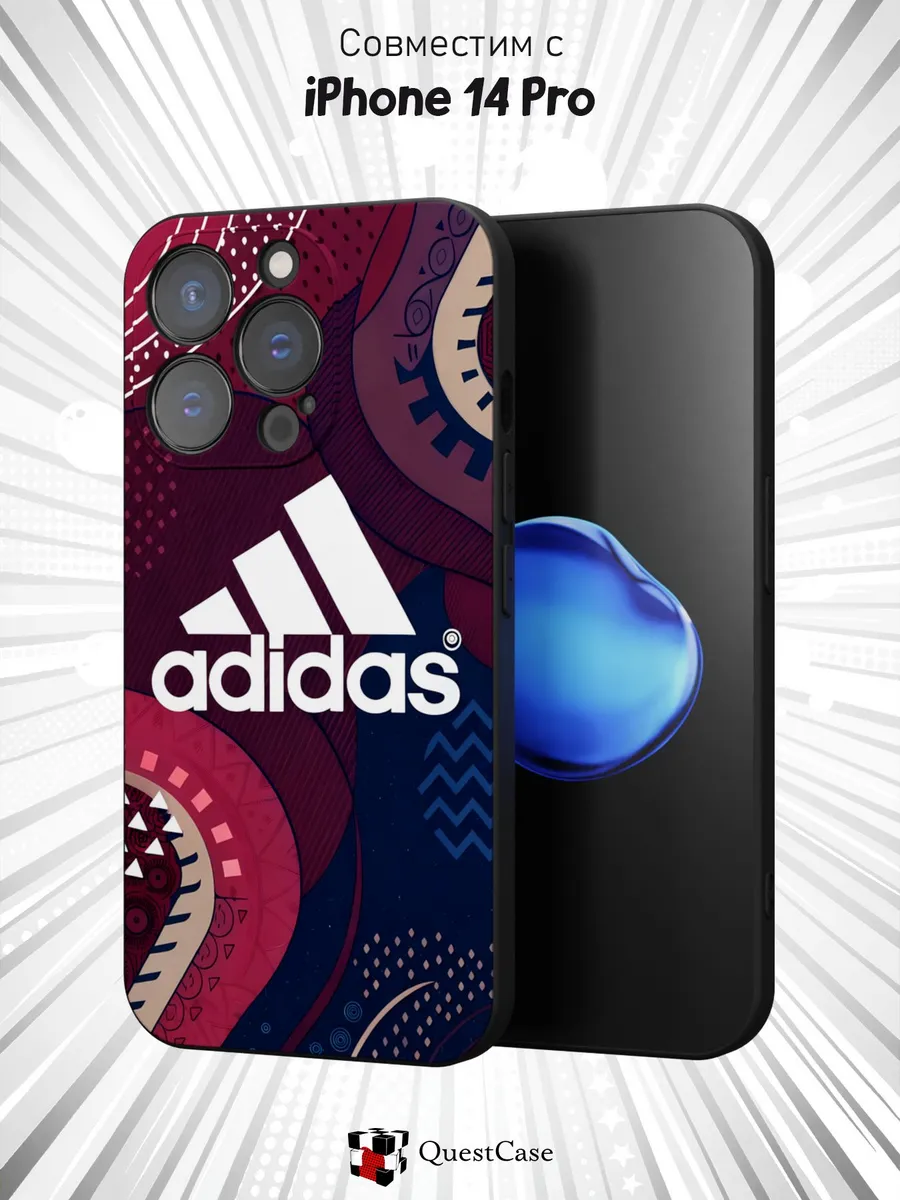 QuestCase / Чехол на Apple iPhone 14 Pro с принтом Adidas