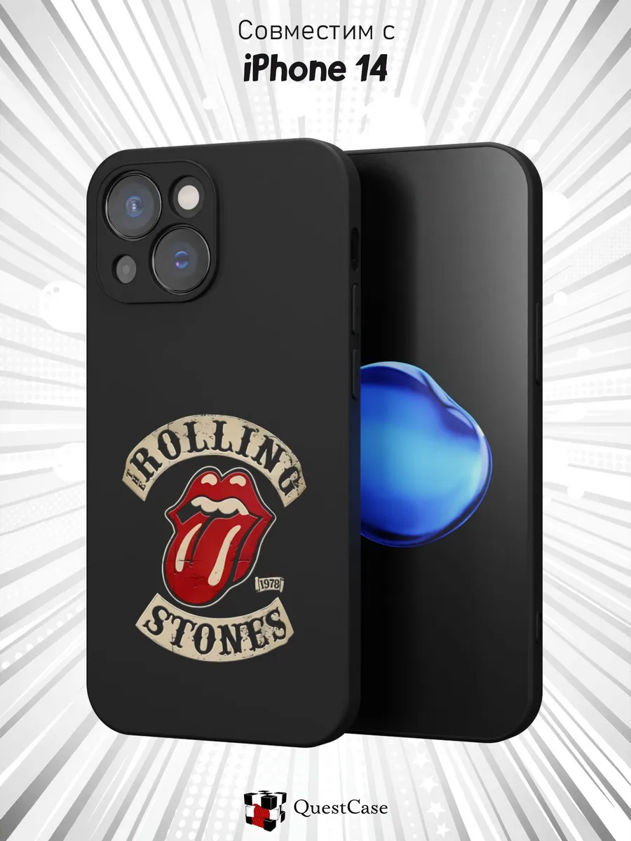 QuestCase / Чехол на Apple iPhone 14 с принтом Rolling Stones