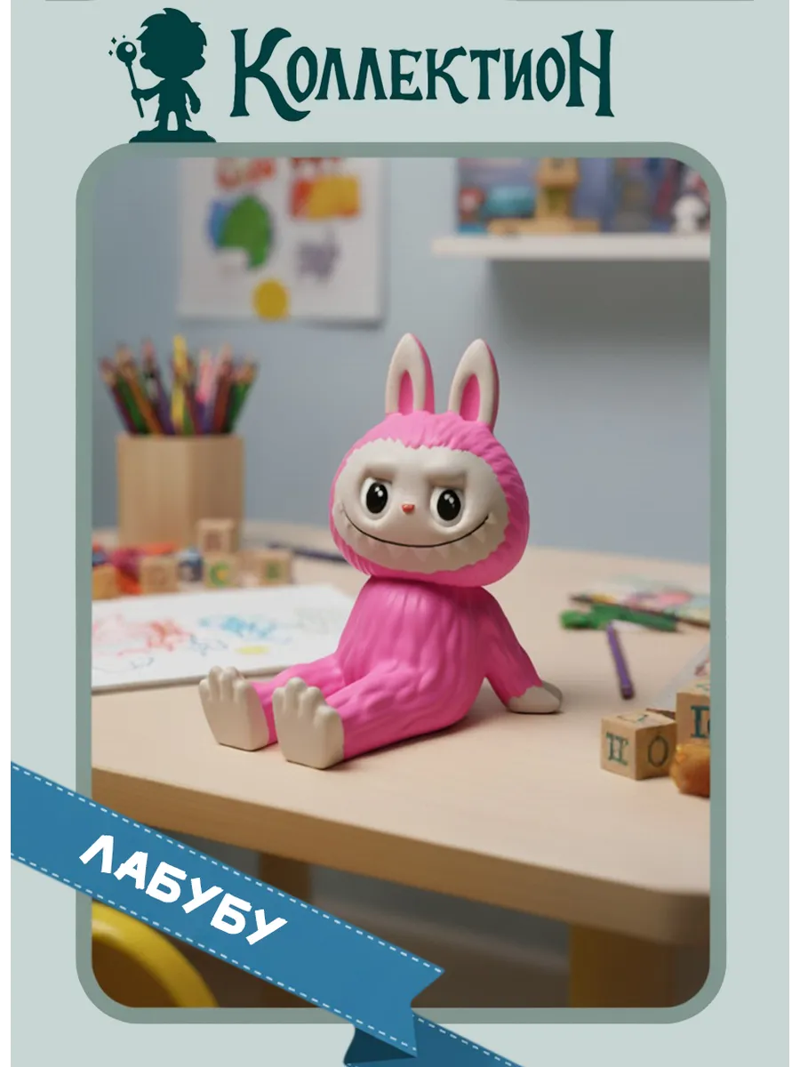 Фигурка Лабубу, 12см. Розовая