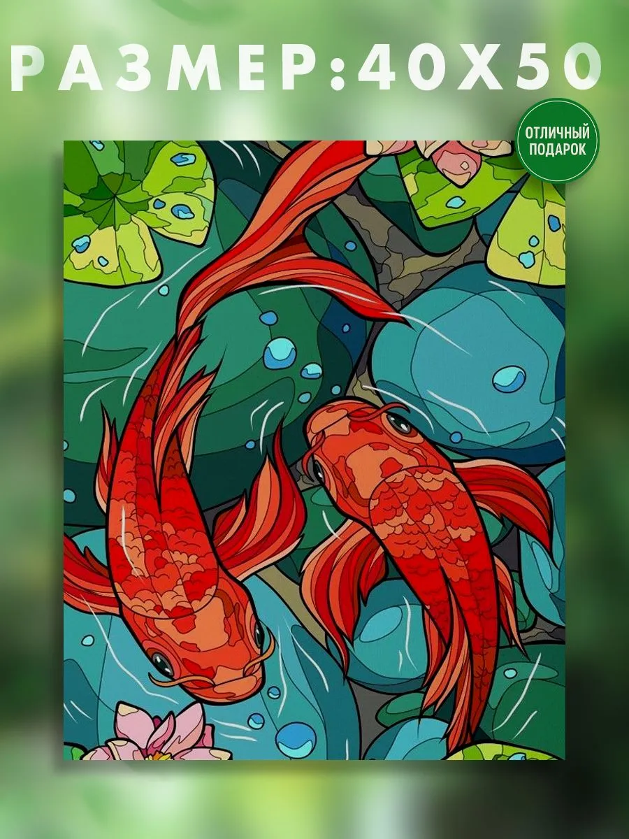 АртКод / Картина на холсте 40 x 50 рыбки