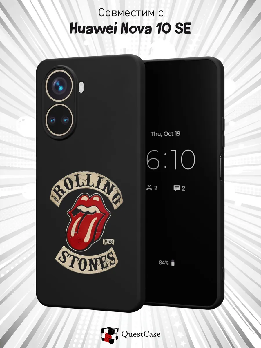 QuestCase / Чехол на Huawei Nova 10 SE с принтом Rolling Stones