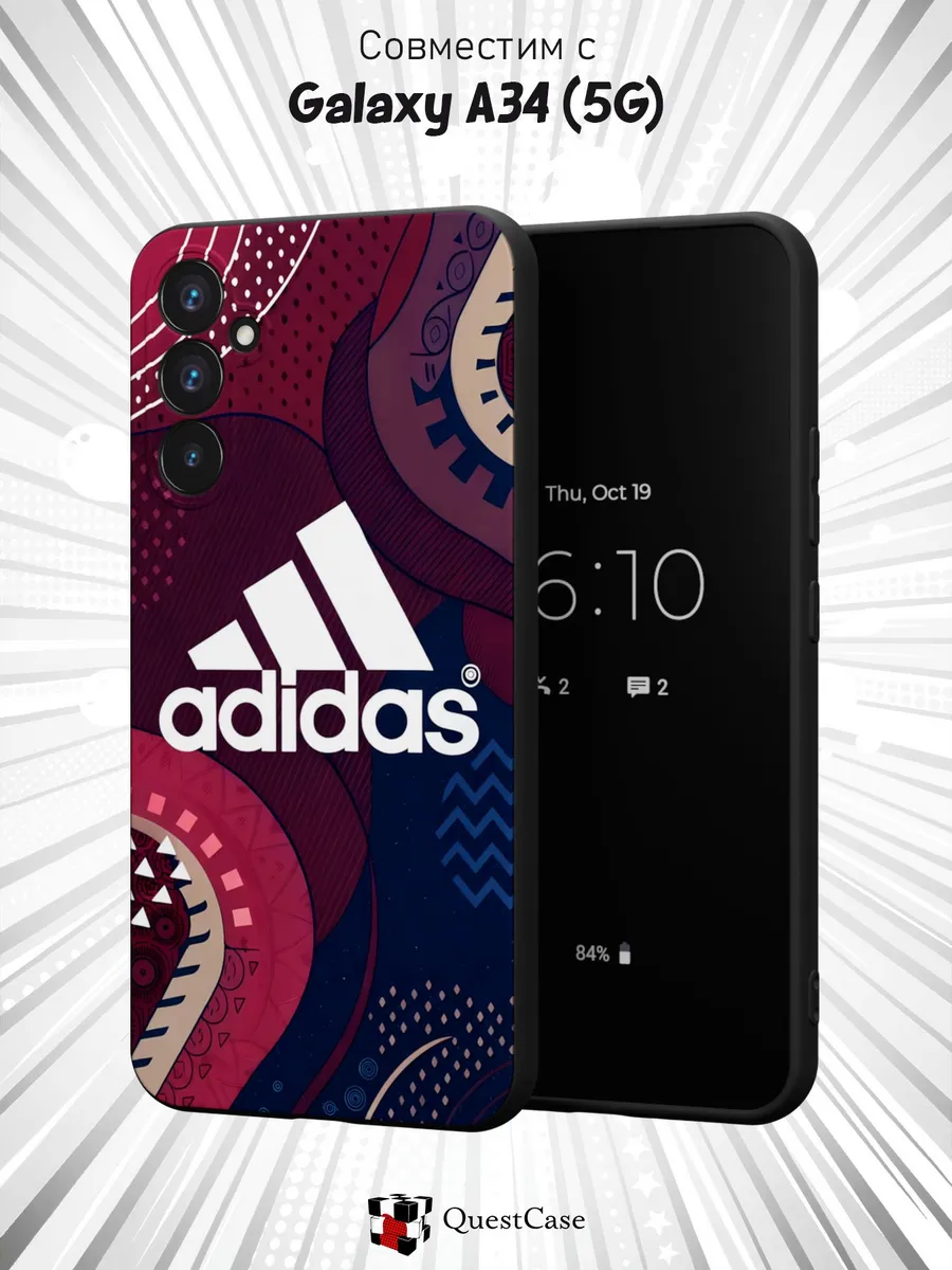 QuestCase / Чехол на Samsung A34 5G с принтом Adidas