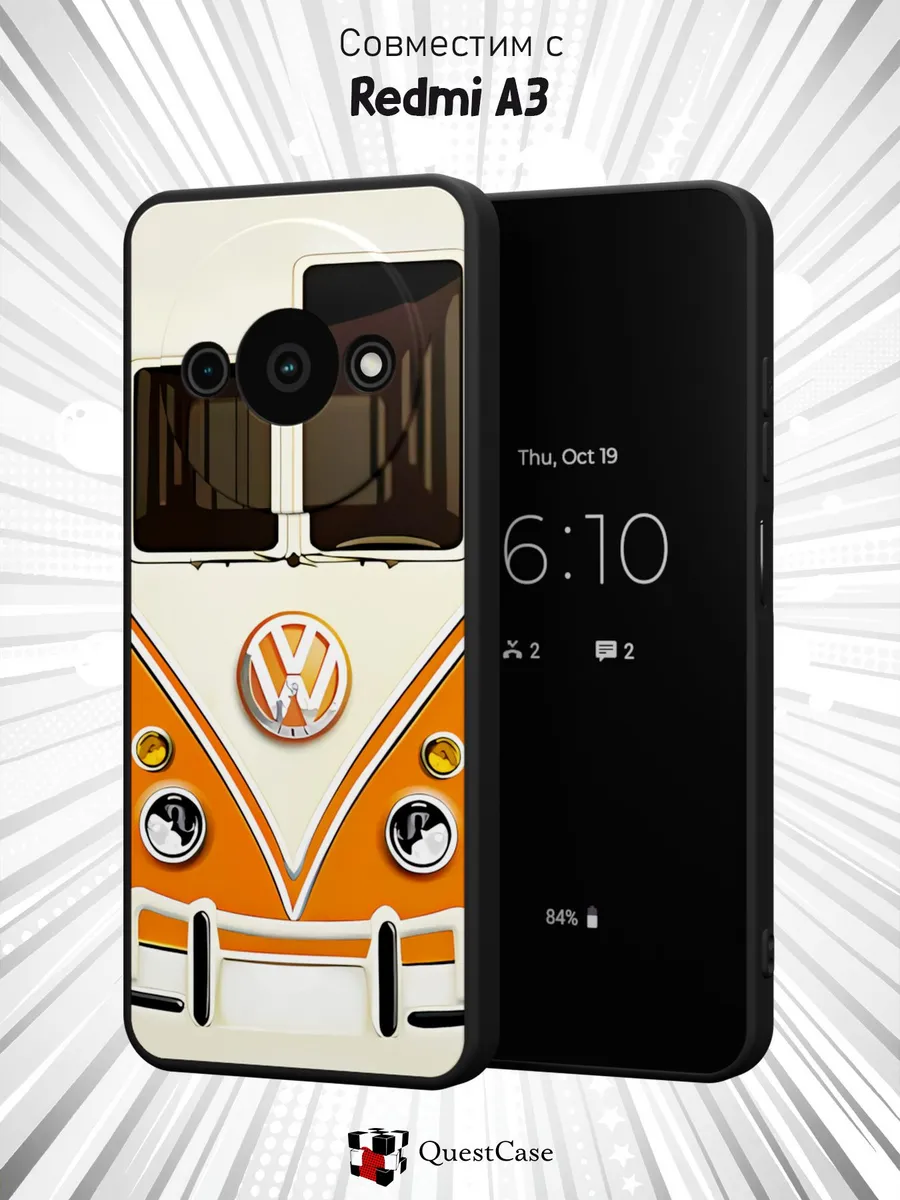 QuestCase / Чехол на Xiaomi Redmi A3 с принтом Автобус