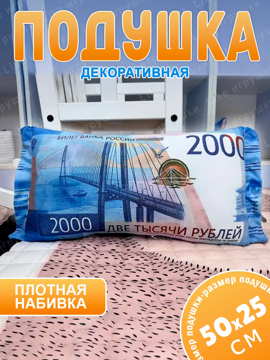AMIRI / Подушка рубли 2000 дакимакура две тысячи 50х25 см