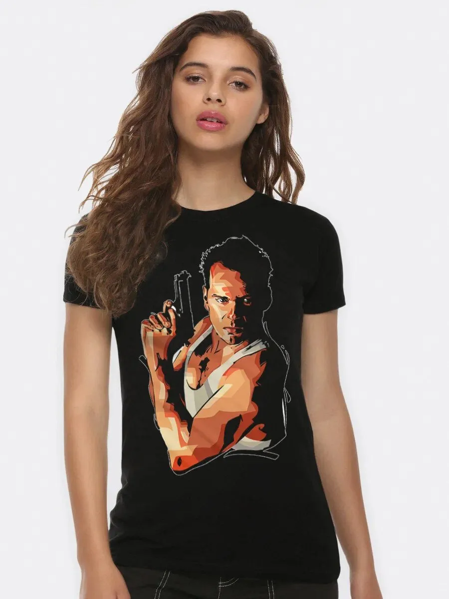 Dream Shirts / Футболка с принтом Крепкий Орешек Брюс Уиллис Женская