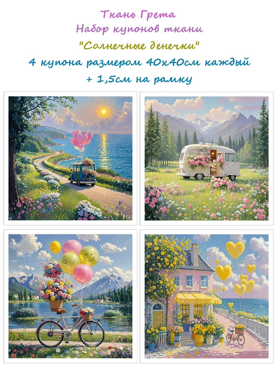 Svoimi_Ruchkami / Ткань-отрез с принтами для рукоделия и шитья