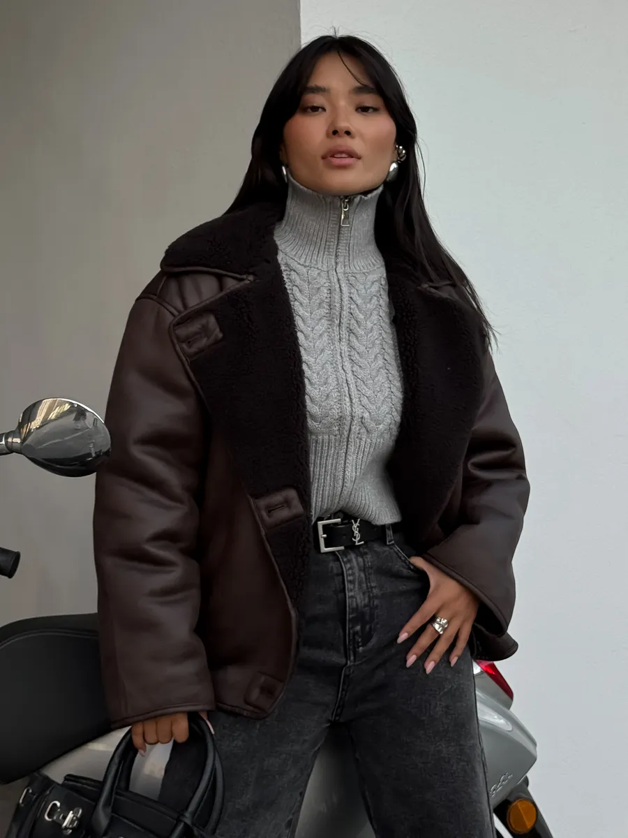 LOVEMO / Дубленка зимняя короткая