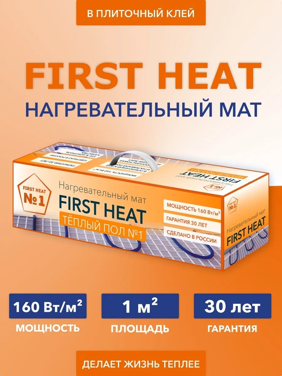 Теплый пол №1 / Нагревательный мат ТСП-160-1.0, 220В, 2х0.5м, 160Вт