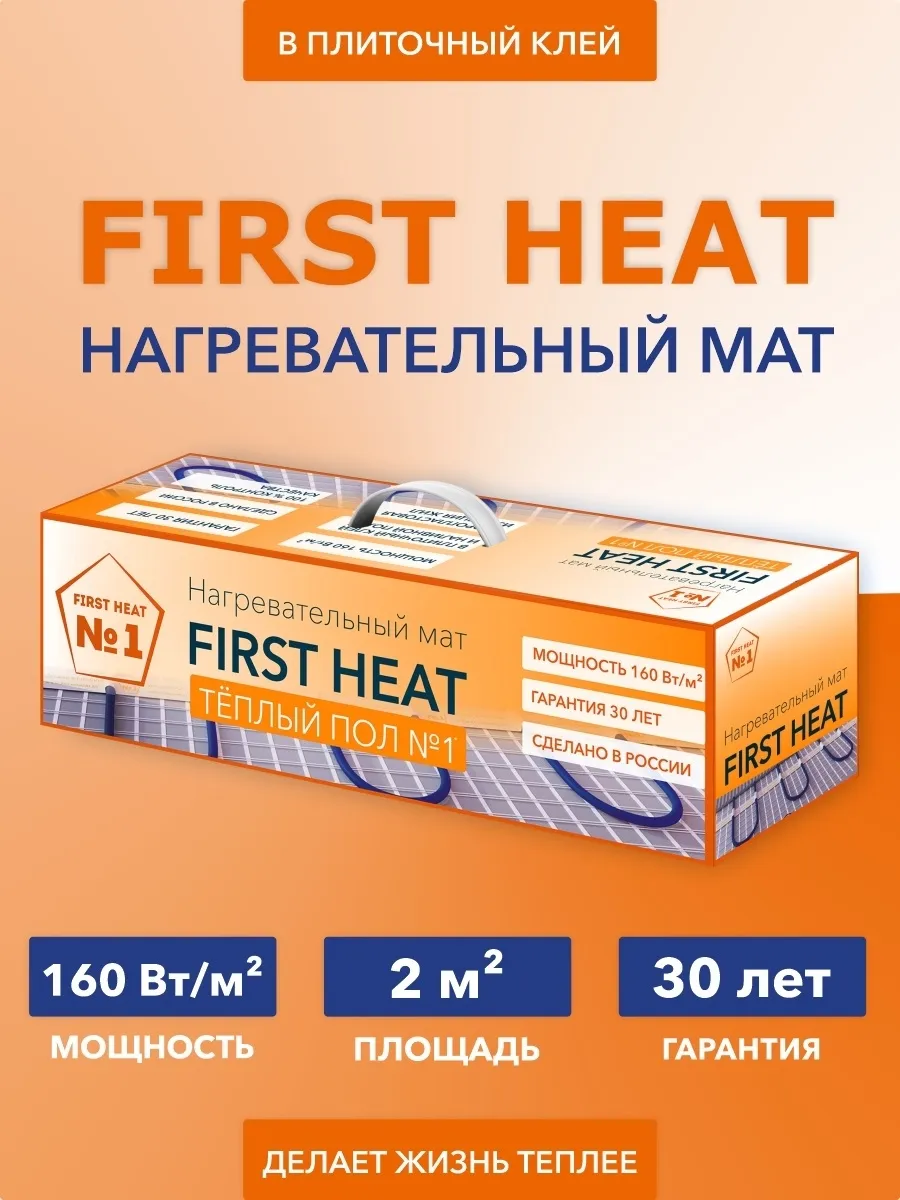 Теплый пол №1 / Нагревательный мат ТСП-320-2.0, 220В, 4х0.5м, 320Вт