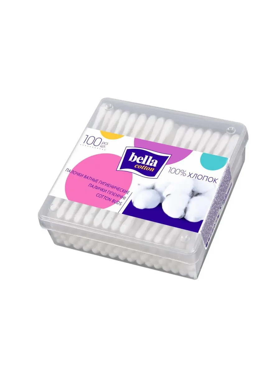BELLA / Набор 2 штук Ватные палочки "Cotton", 100% хлопок
