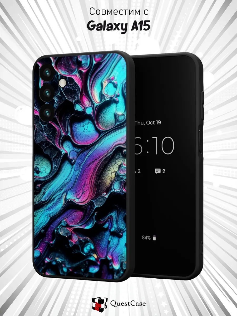 QuestCase / Чехол на Samsung Galaxy A15 с принтом Мрамор