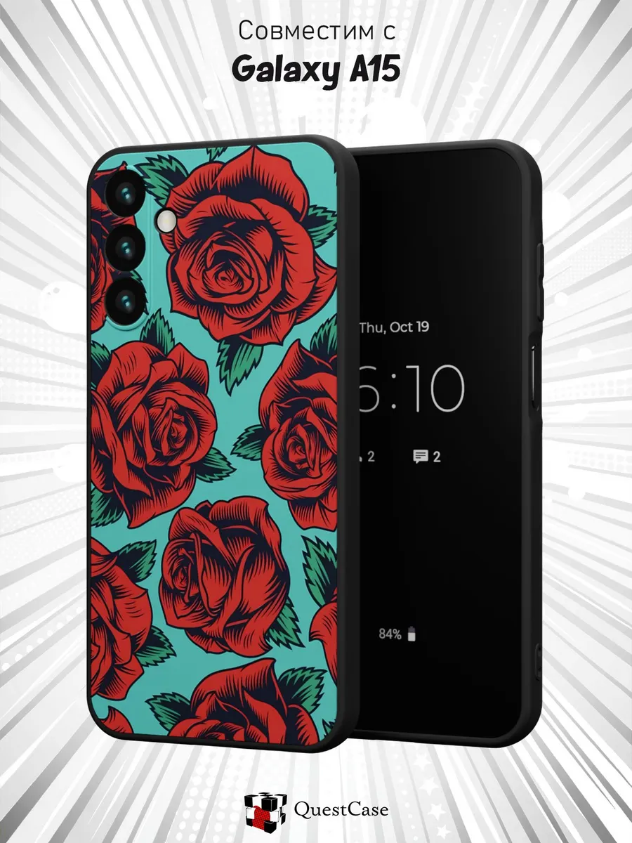 QuestCase / Чехол на Samsung Galaxy A15 с принтом Цветы